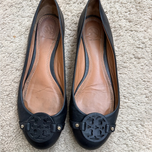 Tory Burch Miller Black Leather Flats - Picture 4 of 8